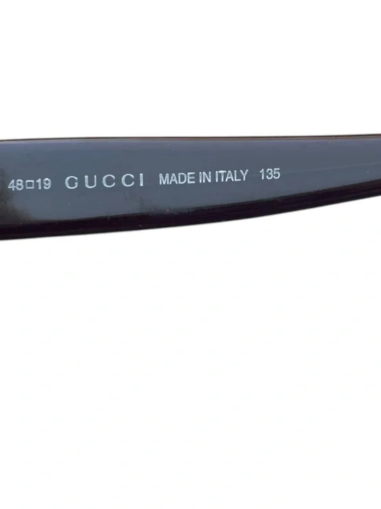 GUCCI 90s vintage GG 2418/S Sunglasses ELONGATED Cat Eye Rose Gold Brown lenses - Picture 12 of 16